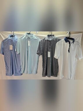 Lot of 4 Collars & Co Men's Size Medium Polo Dress Shirts NWT & NWOT